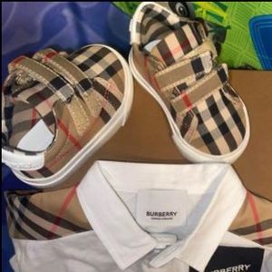 Burberry polo 6 months Burberry shoes 2c. Purchased  from Burberry